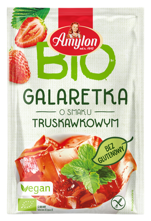 Galaretka o smaku truskawkowym bezglutenowa BIO 40 g - AMYLON