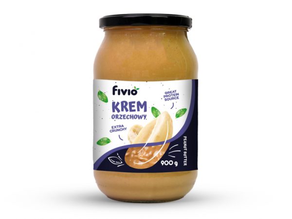 Krem orzechowy (masło orzechowe) CRUNCHY 900g-FIVIO