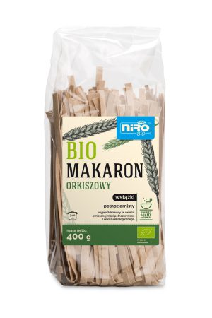 MAKARON PEŁNOZIARNISTY ORKISZOWY WSTĄŻKI BIO 400g-NIRO