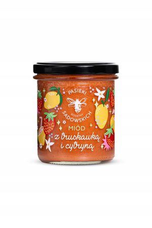 MIÓD Z TRUSKAWKĄ I CYTRYNĄ 430g-PASIEKA SADOWSKICH