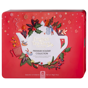 ZESTAW HERBAT I HERBATEK ŚWIATECZNYCH PREMIUM BIO W PUSZCE (6 SMAKÓW) (36x1,5g) 54g - ENGLISH TEA SHOP ORGANIC