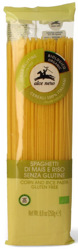 MAKARON ( KUKURYDZIANO - RYŻOWY) SPAGHETTI BEZGLUTENOWY BIO 250g - ALCE NERO