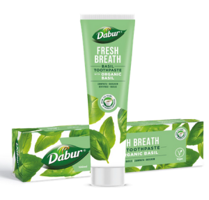 PASTA DO ZĘBÓW ŚWIEŻY ODDECH Z BAZYLIĄ BEZ FLUORU 100 ml - DABUR