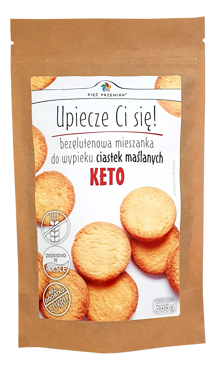 MIESZANKA NA KETO CIASTKA MAŚLANE BEZGLUTENOWE 365g-PIĘĆ PRZEMIAN
