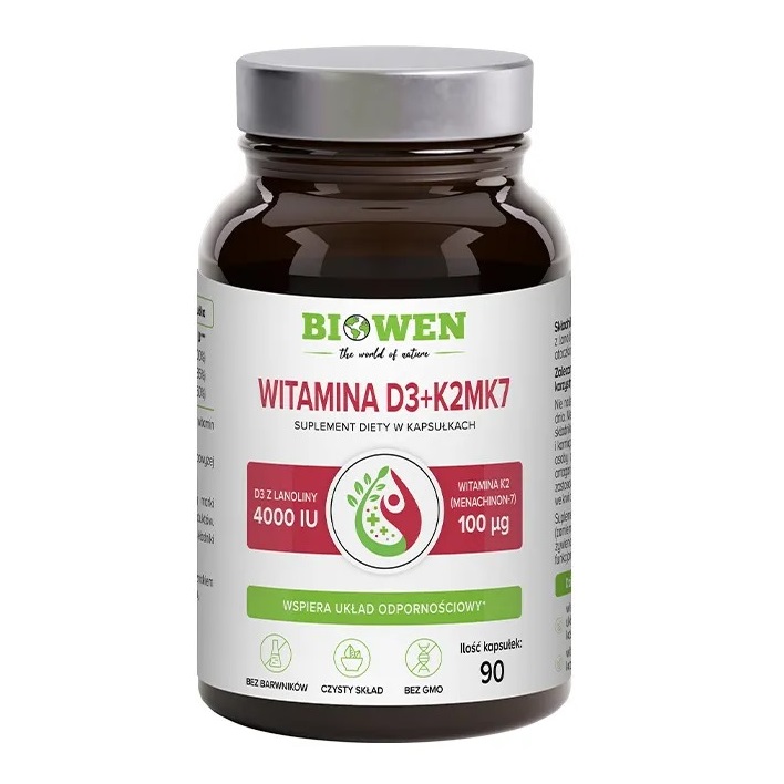 WITAMINA D3 + K2 90 KAPSUŁEK - BIOWEN