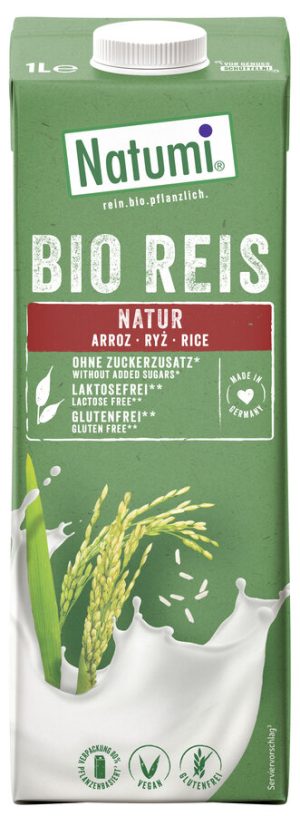 NAPÓJ RYŻOWY BEZ DODATKU CUKRÓW BEZGLUTENOWY BIO 1 L - NATUMI